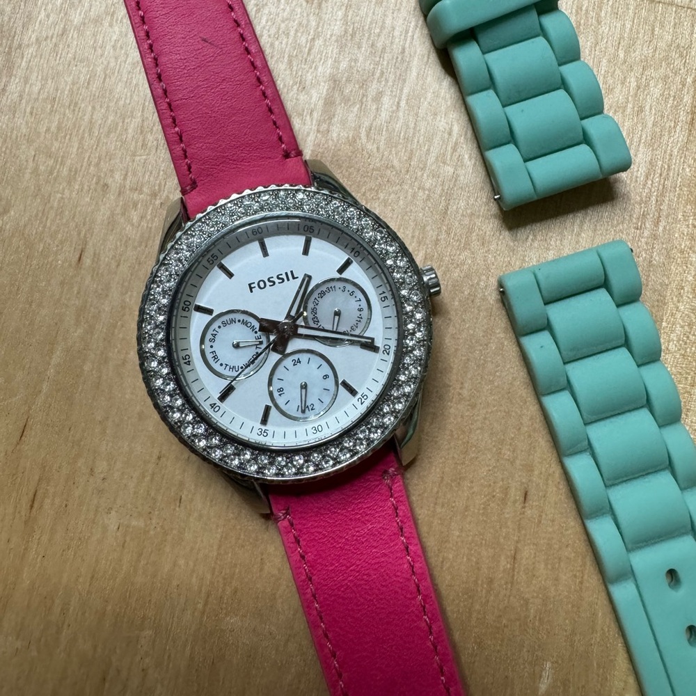 Women’s Boyfriend Fossil Watch with changeable straps